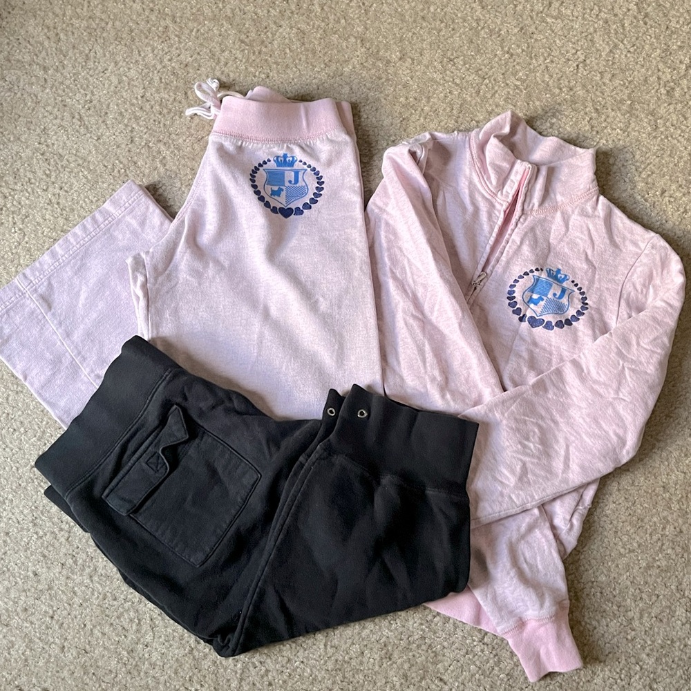 Juicy Couture Bundle. Juicy Couture pink tracksuit, Juicy Couture black pants